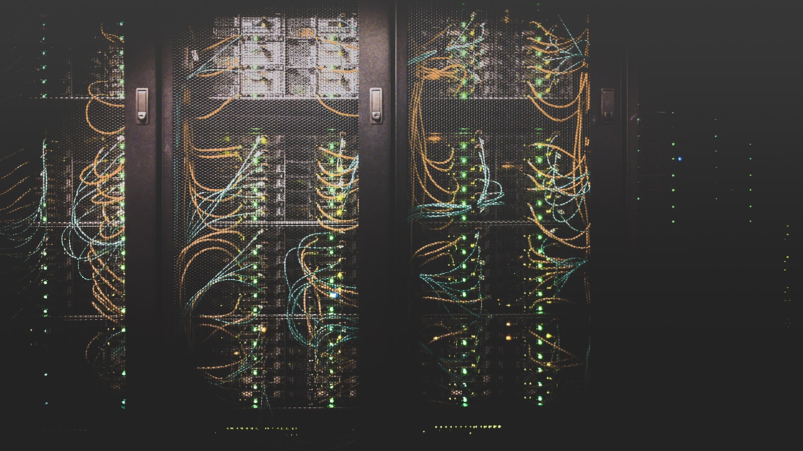 A precision close-up of clean computing infrastructure
